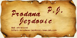 Prodana Jezdović vizit kartica